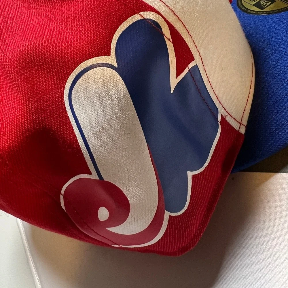 New Era Montreal Expos Fitted Hat Mens 6 7/8 Blue Red Cream 59FIFTY MLB Cap